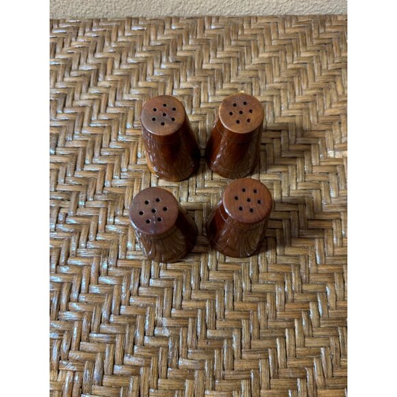 Vintage Wooden Salt & Pepper Shakers 2 Complete Sets - Picture 2 of 7